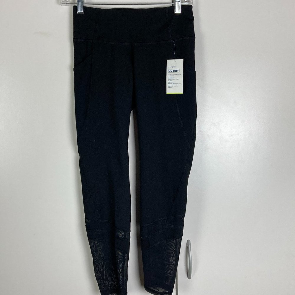 Old Navy Active Go Dry Black Leggings With Mesh Size S NWT